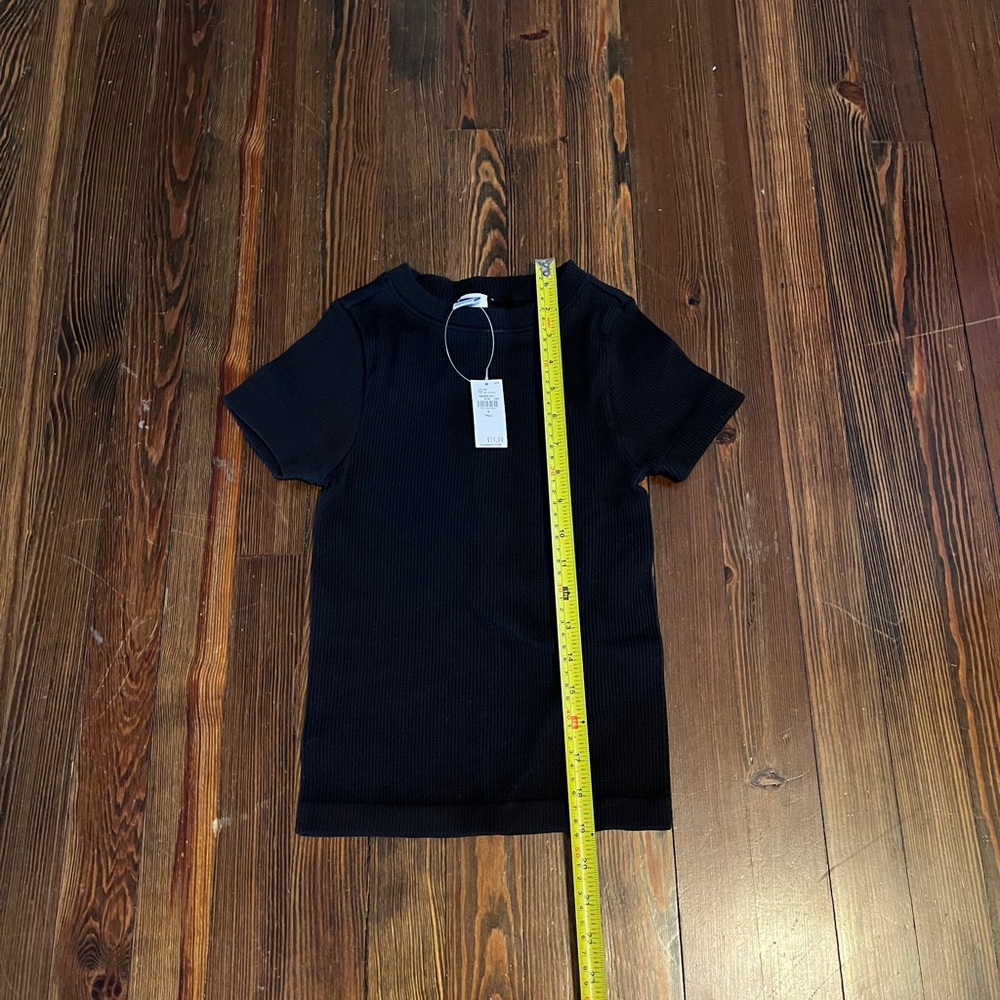 Old Navy Kid's Ribbed Black Short Sleeve Tee